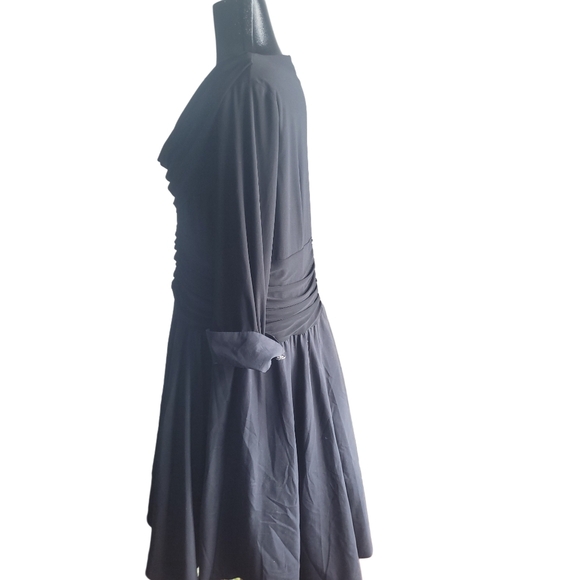 Laura Plus Black Evening Gown with Beaded Neckline 16W - Picture 6 of 9